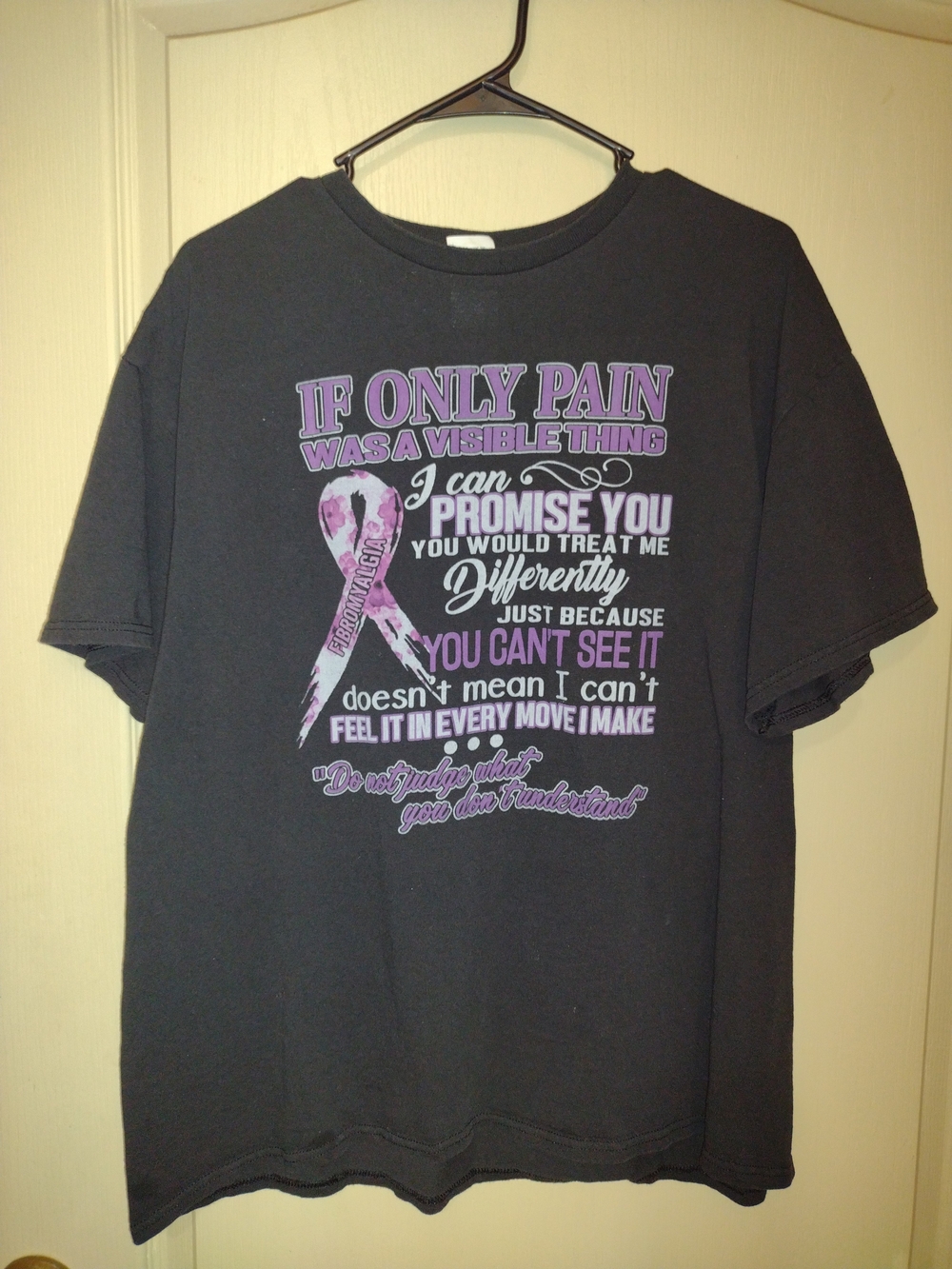 Delta Black Short-Sleeve Graphic Tee with Purple Awareness Ribbon